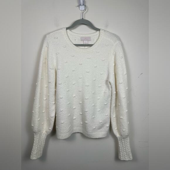 Rachel Parcell Bobble Stitch Sweater Puff Sleeve Size Medium EUC - Picture 2 of 7